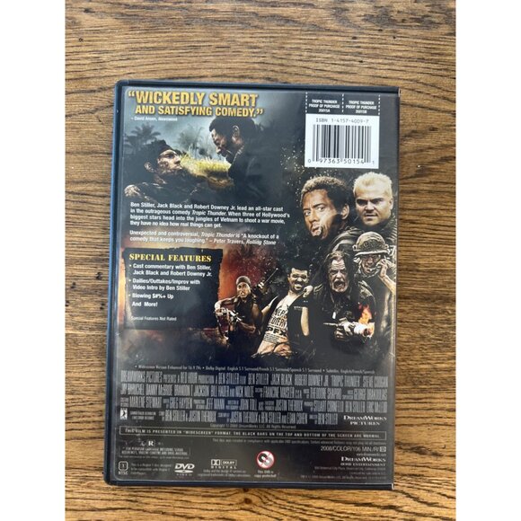 Tropic Thunder DVD 2008 Comedy Ben Stiller Jack Black Robert Downey Jr Pre Owned - Picture 2 of 4